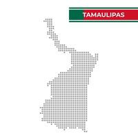 Dotted map of the State of Tamaulipas in Mexico vector