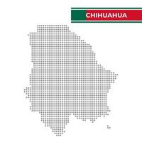 Dotted map of the State of Chihuahua in Mexico vector