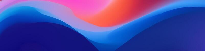 Elegant mesh wave blur banner featuring a shimmering blue, orange, and pink gradient for attention grabbing presentation graphics and visuals vector