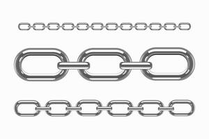 Set of metallic chains of different thickness vector