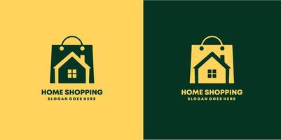 Shopping Bag Store Gift Buy Retail Sale Home House Building Architecture Simple Logo Design pro SVG vector