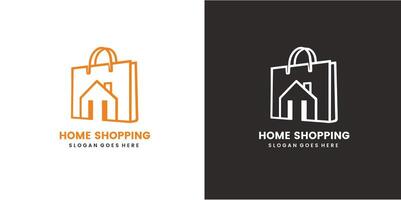 Shopping Bag Store Gift Buy Retail Sale Home House Building Architecture Simple Logo Design Free SVG vector