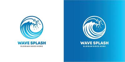 Abstract water wave splash logo symbol and icon design. free style vector