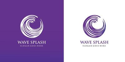 Abstract water wave splash logo symbol and icon design. Pro style vector