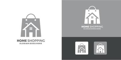 Shopping Bag Store Gift Buy Retail Sale Home House Building Architecture Simple Logo Design pro SVG vector