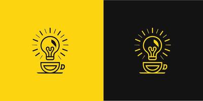 Bean and light bulb coffee idea logo design Pro SVG vector