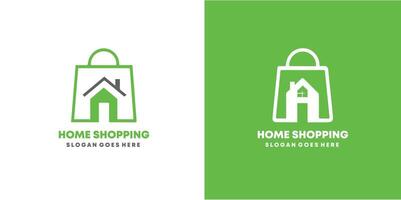 Shopping Bag Store Gift Buy Retail Sale Home House Building Architecture Simple Logo Design Free style vector