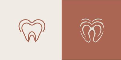 diente dientes dentista dental odontología corazón amor logo diseño gratis estilo vector