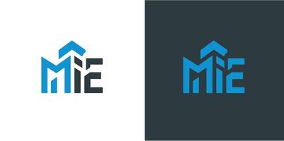 Letter M E Building, home, real estate, building, property. Minimal awesome trendy professional logo design template on Pro SVG vector