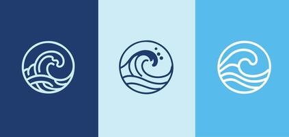 Abstract water wave splash logo symbol and icon design. free style vector