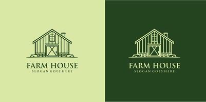 house farm logo design line art style and Pro SVG vector