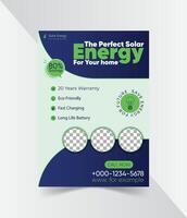 solar energy poster or flyer design template vector