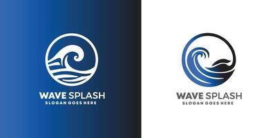 Abstract water wave splash logo symbol and icon design. Pro style vector