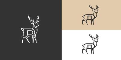 D initial letter with deer horn Free concept and Free SVG vector