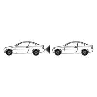 Car parking sensor signal icon vector