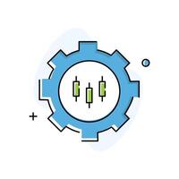 Automated Trading System AI Driven Trading System Icon Design vector