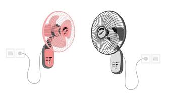 Wall fan . Wind blowing equipment. Flat in cartoon style isolated on white background. vector