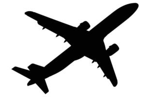 Airplane silhouette on a white background, Airbus silhouette. vector