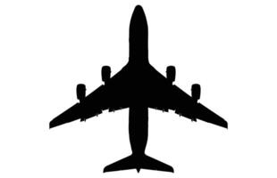 Airplane silhouette on a white background, Airbus silhouette. vector