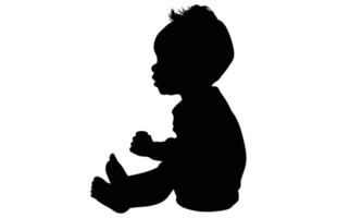 baby silhouette isolated on white background, Silhouette of baby, Nine Month Old Sitting Baby vector