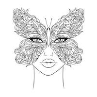 Butterfly and woman face vector