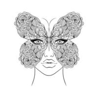 Butterfly and woman face vector