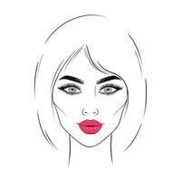 Young woman face vector