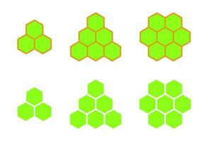 panal icono en plano estilo. Colmena hexágono concepto vector