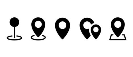 Location marker, navigation pin icon set. Map marker, address concept vector