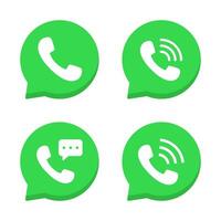 Phone, handset icon in speech bubbles vector