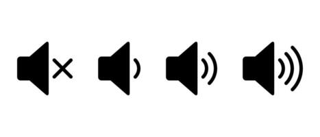 Speaker volume level icon set in generic style. Sound concept vector
