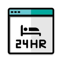 Room service flat icon. editable hotel room booking service symbol. vector