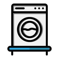 Dry cleaning flat icon. editable laundry machine symbol. vector