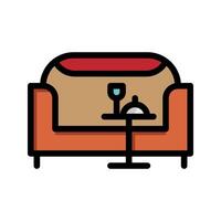 Lounge flat icon. editable hotel dining room symbol. vector