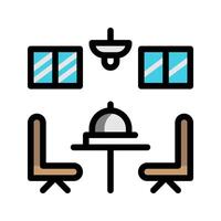 dining room flat icon. editable hotel or house interior symbol. vector