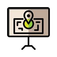 Map flat icon. Editable location marker navigation symbols. vector