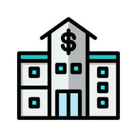 Business center flat icon. marketing building editable symbol. vector