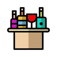 minibar plano icono. editable bebida mesa símbolo. vector