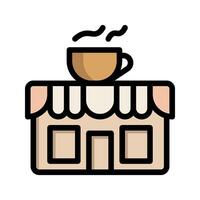 Cafe flat icon. editable coffee shop symbol. vector