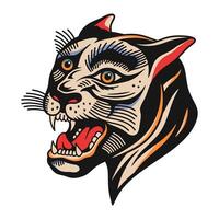 Panther tattoo flash vector