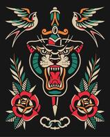 Tattoo flash design vector