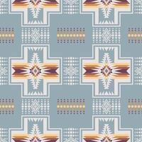 Colorful Native American geometric pattern. Colorful aztec southwestern geometric shape seamless pattern. Ethnic geometric pattern use for textile, home decoration elements, upholstery, etc. vector