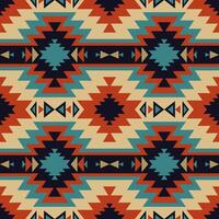 Colorful Native American pattern. Aztec southwestern geometric shape seamless pattern rustic bohemian style. Southwest geometric pattern use for fabric, textile, home decoration elements, etc. vector