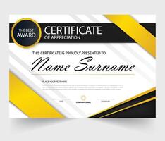 Certificate template with dynamic and futuristic polygonal color and modern background. vector