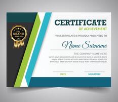 luxury certificate design for multipurpose I Multi color elegant certificate of achievement template vector