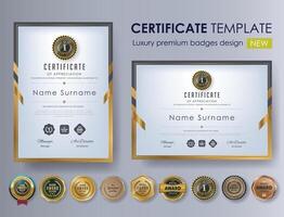 luxury certificate design for multipurpose I Multi color elegant certificate of achievement template vector