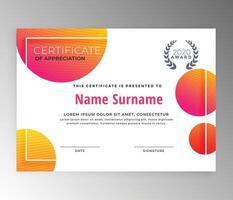 luxury certificate design for multipurpose I Multi color elegant certificate of achievement template vector