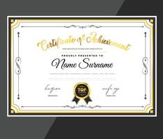 luxury certificate design for multipurpose I Multi color elegant certificate of achievement template vector