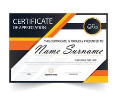 luxury certificate design for multipurpose I Multi color elegant certificate of achievement template vector