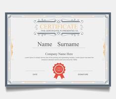 luxury certificate design for multipurpose I Multi color elegant certificate of achievement template vector